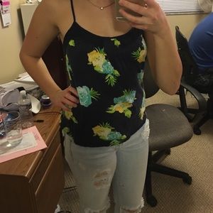 Floral racerback tank top