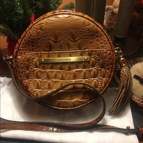 Brahmin Belle Crossbody in Toasted Almond.