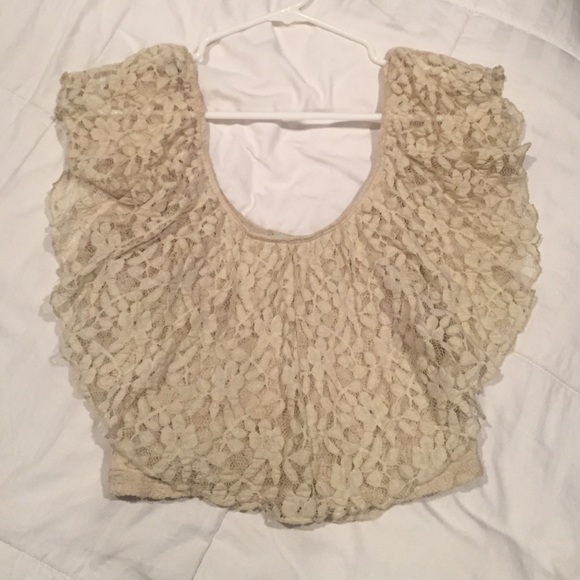 Off the shoulder lace crop top