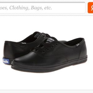Black leather keds