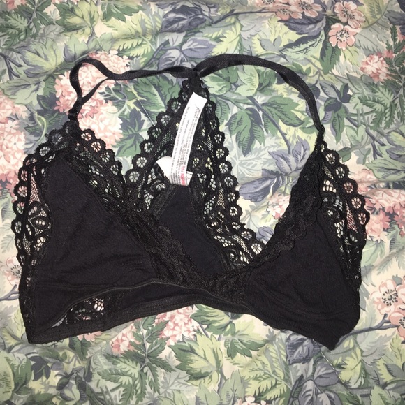 free people bralette// black, small