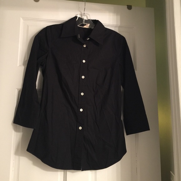 J Crew Black Stretch Button Down