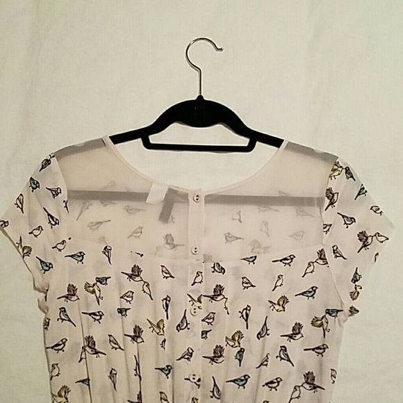 Cream H&M Mini Dress with Birds and Pockets - Picture 3 of 4