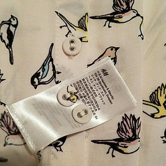 Cream H&M Mini Dress with Birds and Pockets - Picture 4 of 4