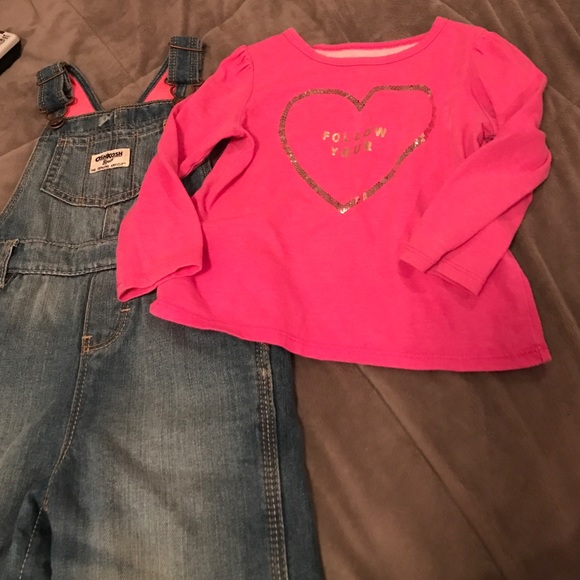 Girls fleece lined overalls