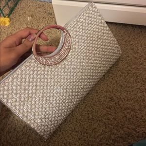 Silver pearls clutch