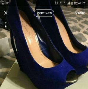 Jessica Simpson Blue Suede Wedge