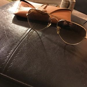 Authentic Ray Ban Brown Aviators