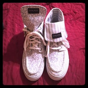 Sperry Top-Sider light blue/white patterned hitops