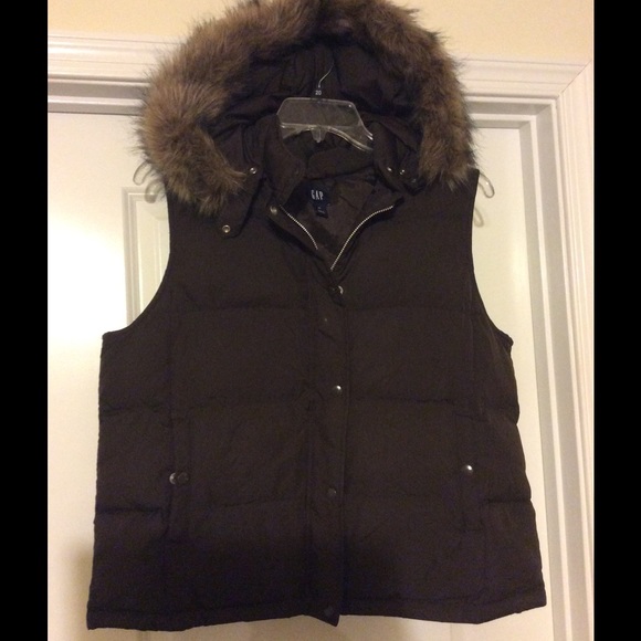 down vest with fur hood