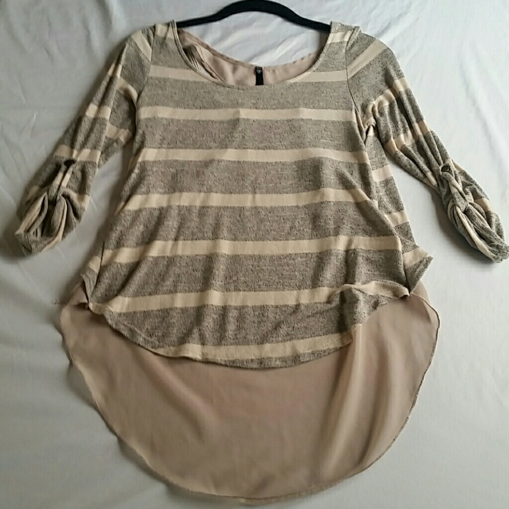 Striped 3/4 Length Sleeve Top