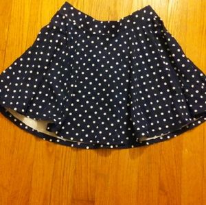 Navy Polka Dot Cirlcle Skirt