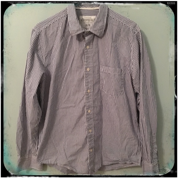 Aeropostale Blue Striped Button Down - Picture 1 of 2