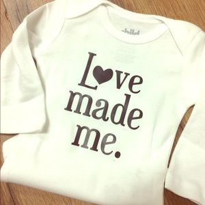 LOVE MADE ME Newborn Onesie Long Sleeve New