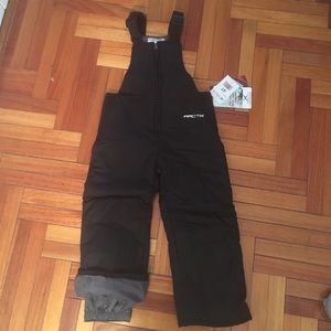 Black snowsuit overalls