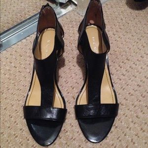 Black leather sandals