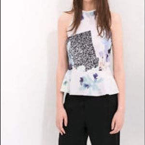 Zara Floral Peplum Top