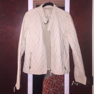 NWOT Sophie Max quilted faux leather jacket