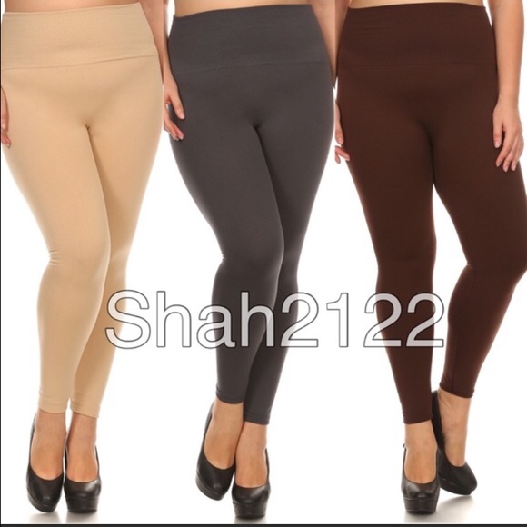 Plus Size High Waist Fleece Lined Legging OS - Picture 2 of 3