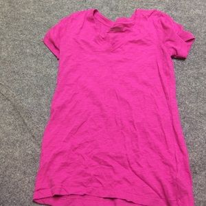 Pink v-neck tee