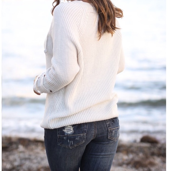 Lace up tie sweater ONE HOUR SALE - Picture 4 of 4