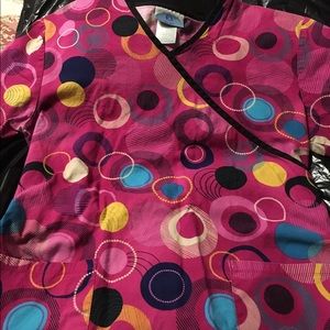 Colorful scrub top size small