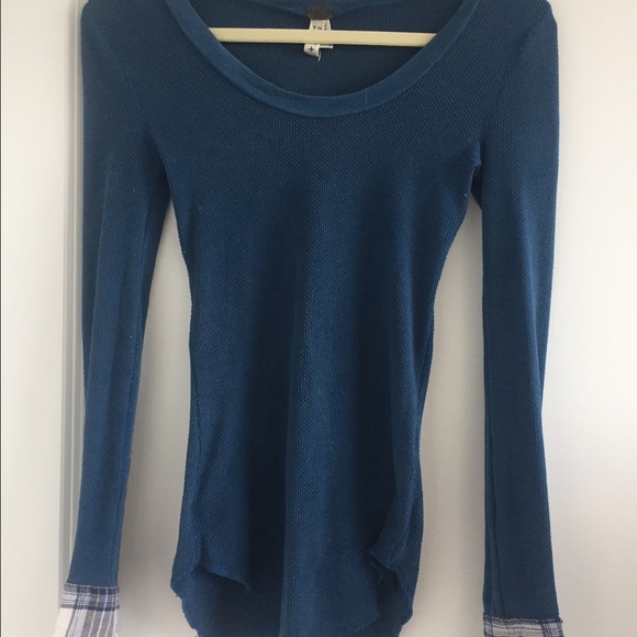 WE THE FREE blue thermal top