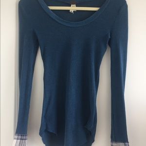 WE THE FREE blue thermal top