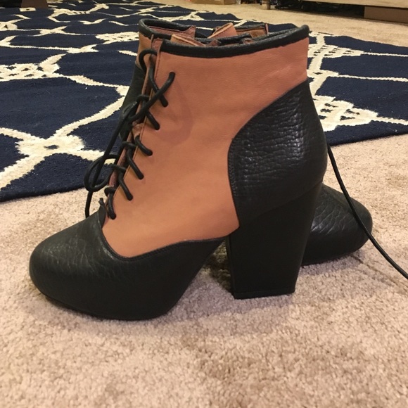 Jeffrey Campbell lace up block booties