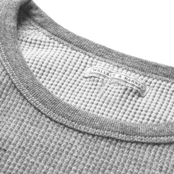 J.CREW WALLACE & BARNES GRAY WAFFLE KNIT THERMAL - Picture 2 of 4