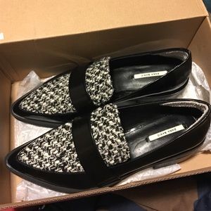 Zara black combined fabric loafers size 7.5