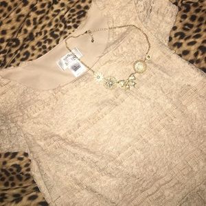 EUC Neutral lace dress