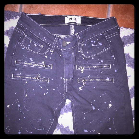 Paige jeans paint splatter. Moto style❤️️