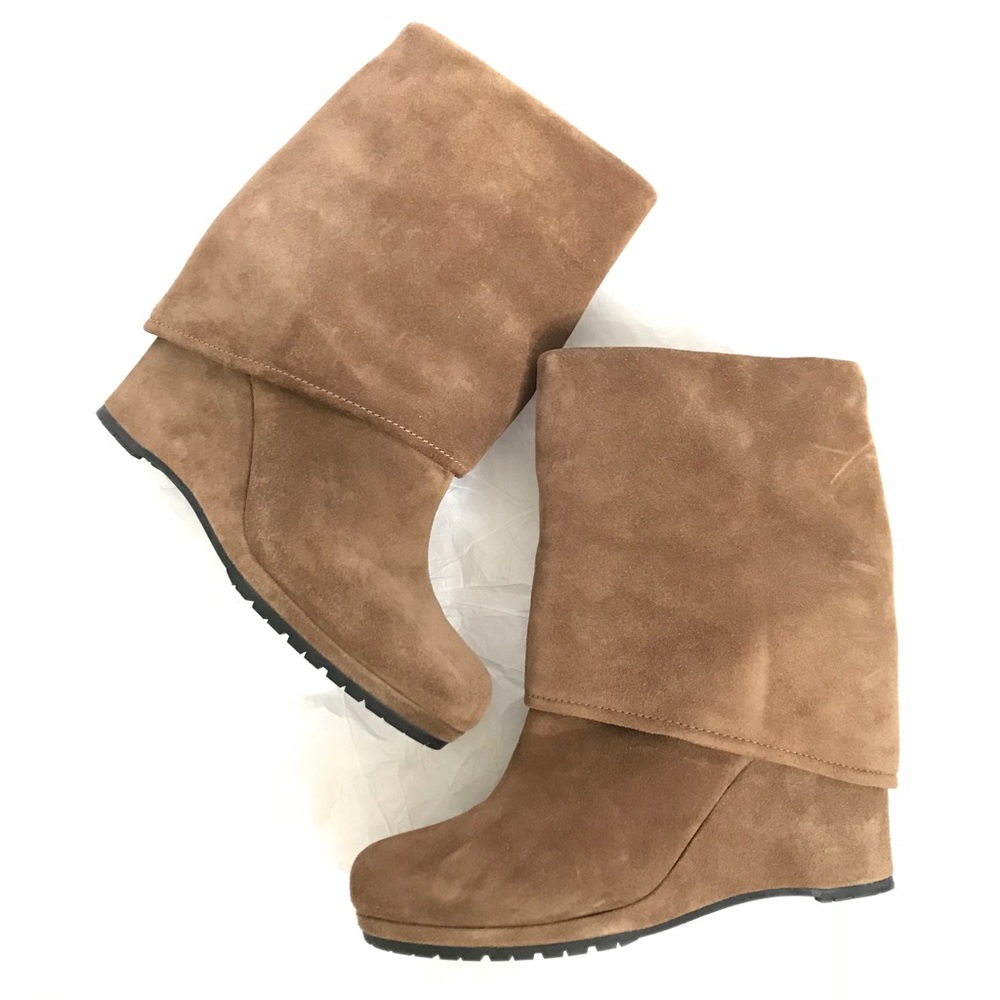 SOLD PRADA Suede Wedge Booties - Picture 1 of 8