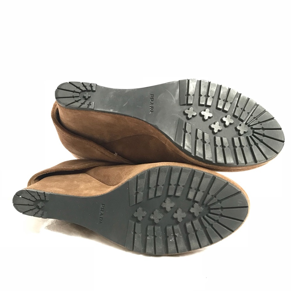 SOLD PRADA Suede Wedge Booties - Picture 8 of 8