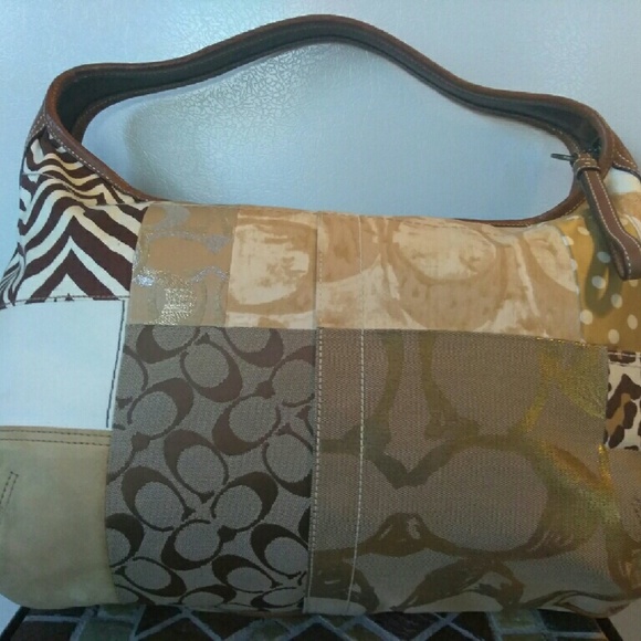 COACH Canvas & Leather Patchwork Handbag - Picture 2 of 4