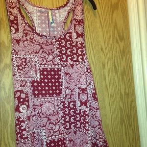 Red and white tank top