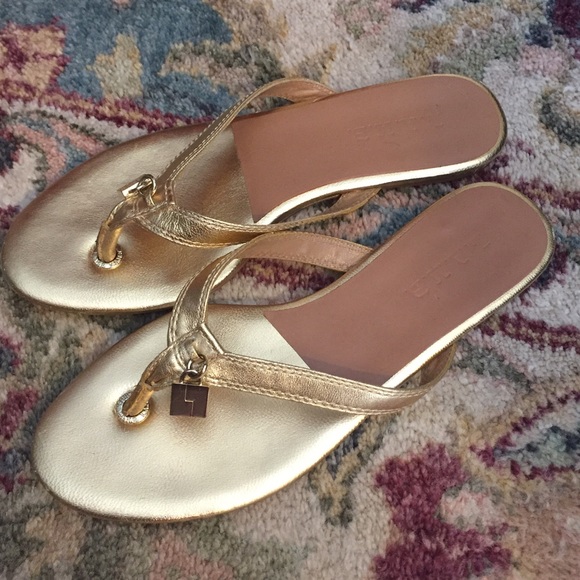 LAMB leather charm sandals in gold