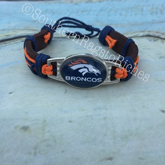 NFL Denver Broncos Adjustable Leather Cuff Unisex