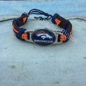 NFL Denver Broncos Adjustable Leather Cuff Unisex