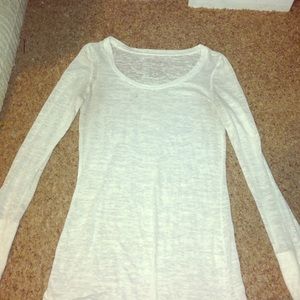 White lace long sleeve shirt