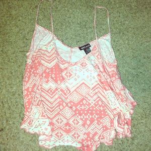 Pink and white crop top