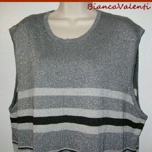 Shimmer sleeveless stretch knit top...t