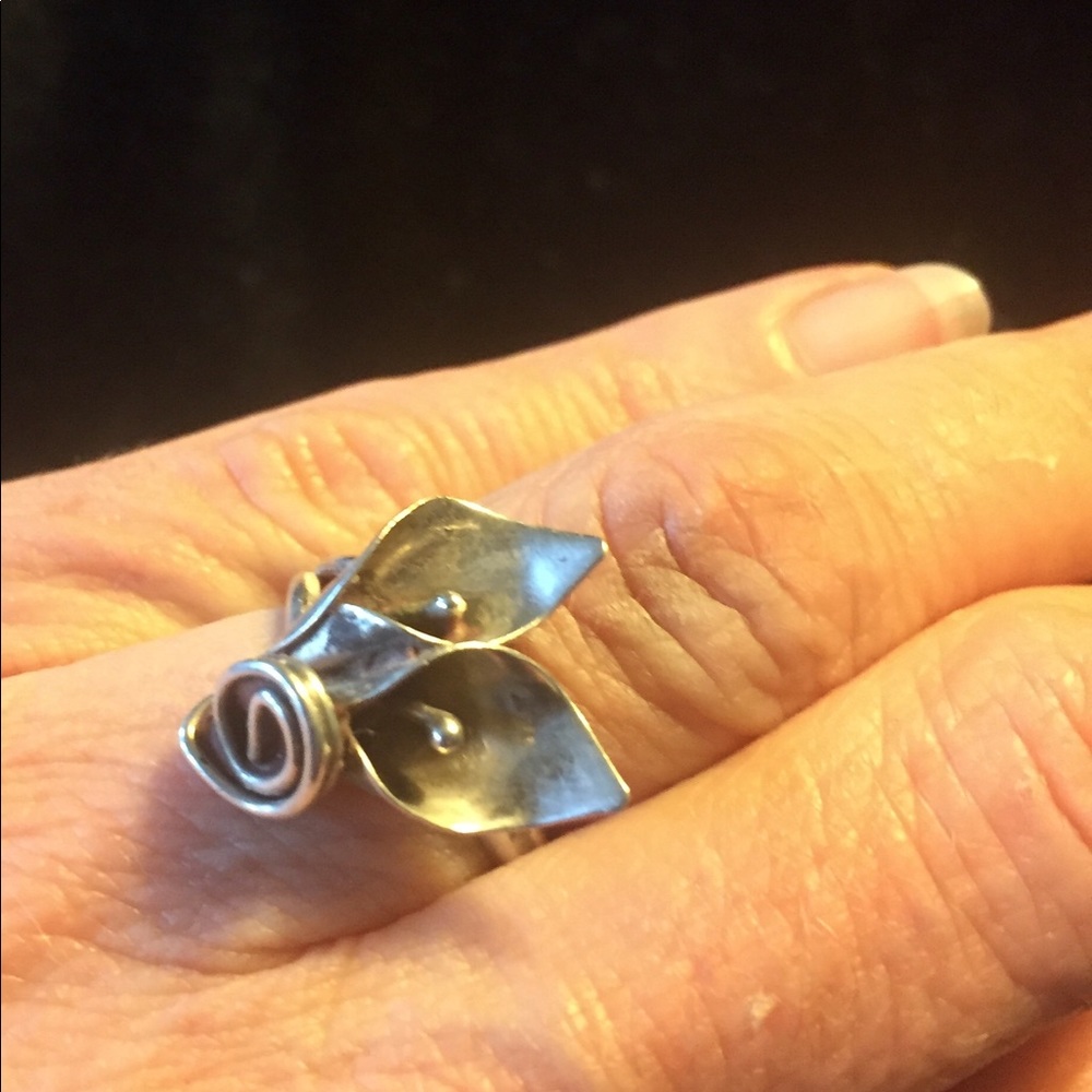Vintage Stuart Nye Sterling Calla Lily Ring