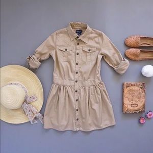 Ralph Lauren Khaki Equestrian Collared Dress, 10