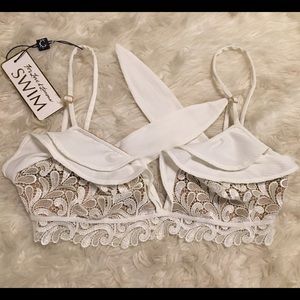 For Love and Lemons St. Tropez Lace Bikini Top