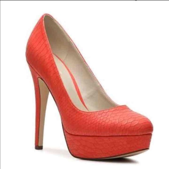 ❌SOLD❌Aldo Claxon Platform Pumps Red Orange 7