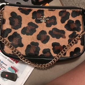 Coach leopard small bag with chains