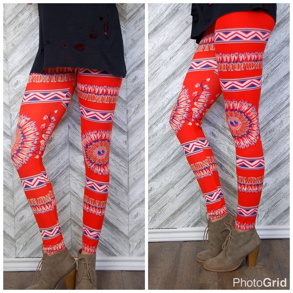 Tribal boho print leggings