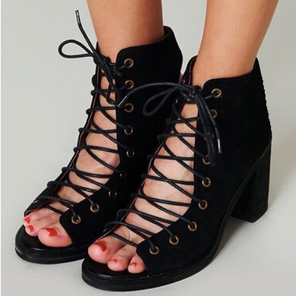 JEFFREY CAMPBELL Genuine Suede Black Cors Booties